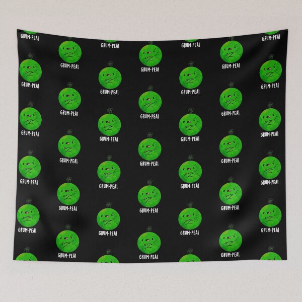 Item preview, Grum-pea Grumpy Pea Funny Veggie Puns (Dark BG) designed and sold by punnybone.