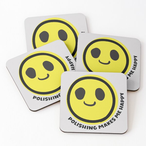 Item preview, Polishing makes me happy smile yellow face metalsmith gift designed and sold by MetalicBabe.