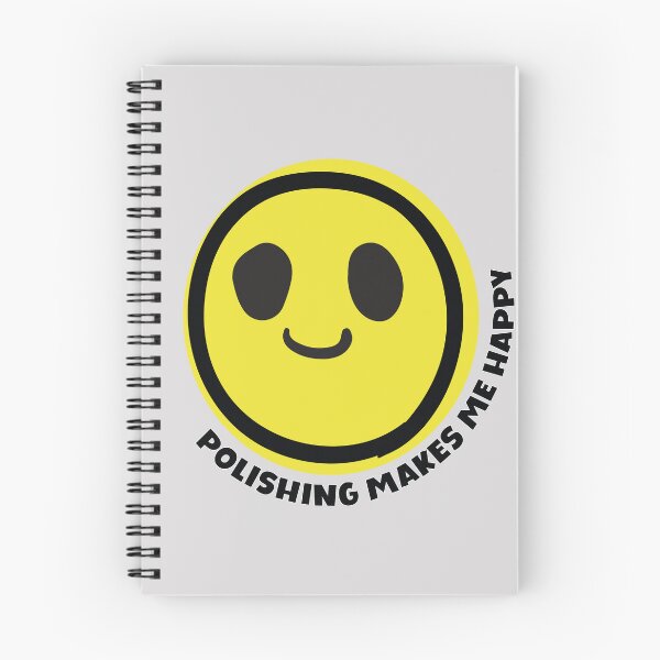 Item preview, Polishing makes me happy smile yellow face metalsmith gift designed and sold by MetalicBabe.