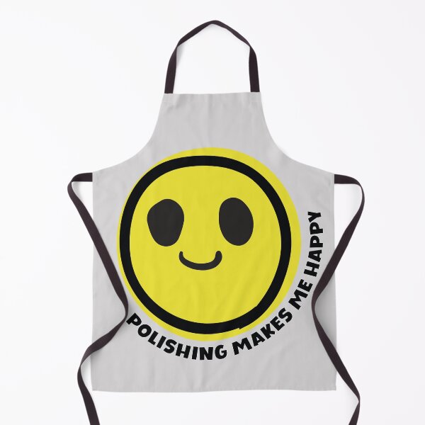Item preview, Polishing makes me happy smile yellow face metalsmith gift designed and sold by MetalicBabe.