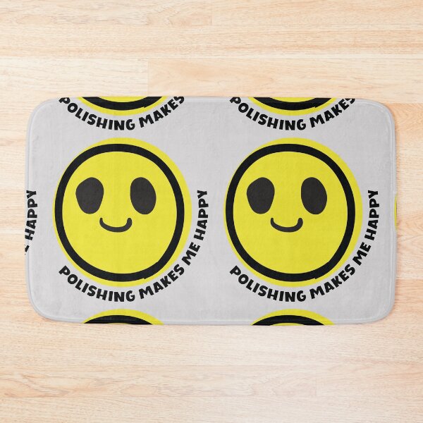 Item preview, Polishing makes me happy smile yellow face metalsmith gift designed and sold by MetalicBabe.