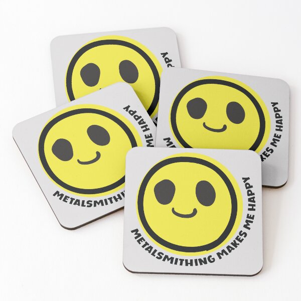 Item preview, Metalsmithing makes me happy smile yellow face metal worker metalsmith jeweler gift designed and sold by MetalicBabe.