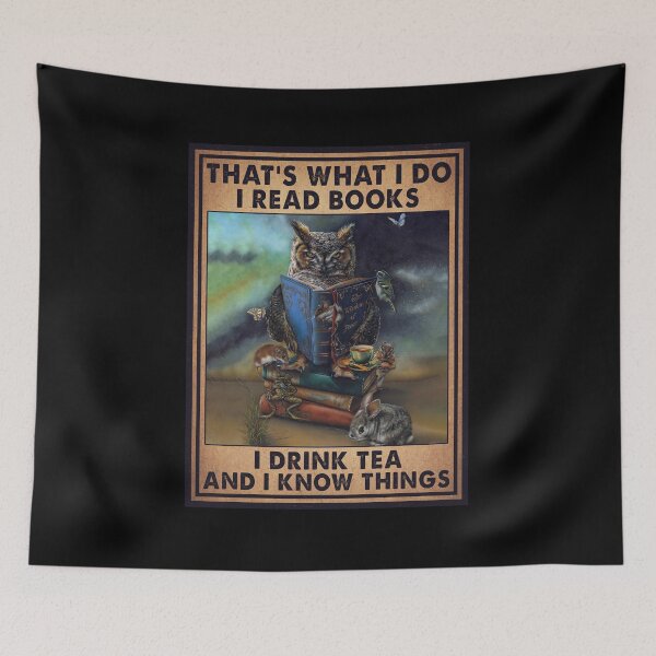 Item preview, Owl I Read Books I Drink Tea And I Know Things Vintage designed and sold by kryshlomackv25.