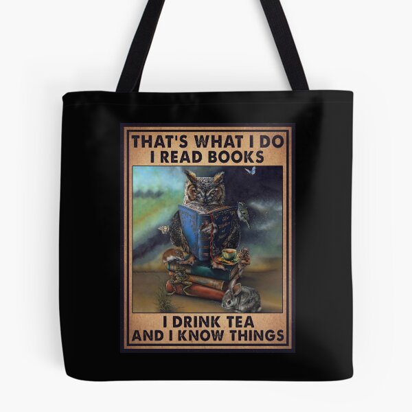 Item preview, Owl I Read Books I Drink Tea And I Know Things Vintage designed and sold by kryshlomackv25.