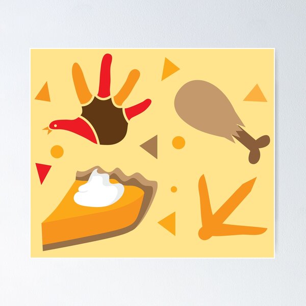 Item preview, Thanksgiving pattern with turkey slice pie and foot designed and sold by jazzydevil.