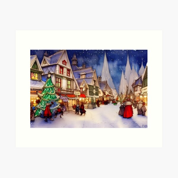 Item preview, Fantasy Christmas Town 2 designed and sold by Petalglassjade.