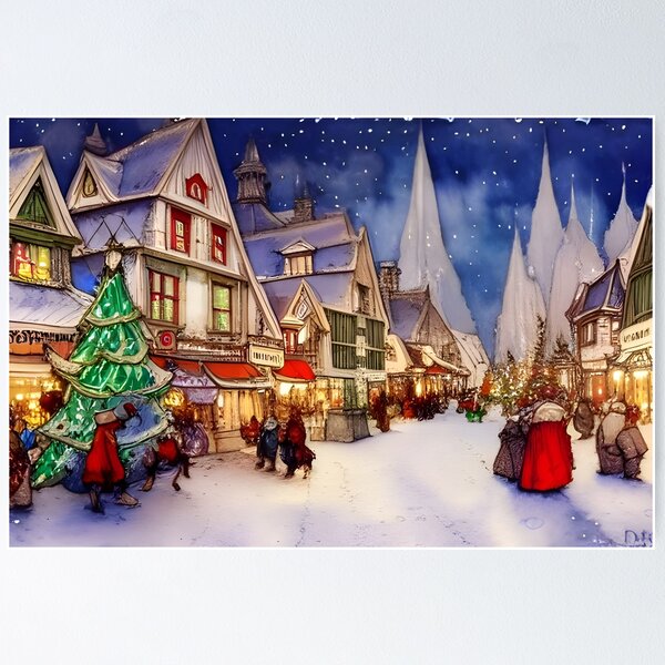 Item preview, Fantasy Christmas Town 2 designed and sold by Petalglassjade.