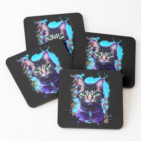 Item preview, Cyberpets Feline,cat, feline, pet , cyberpunk Edgerunners inspired , anime, manga T-Shirt designed and sold by AISHOPPE.