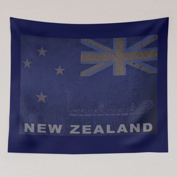 Item preview, New Zealand Flag with Maori Canoe designed and sold by Pekapeka of NZ.