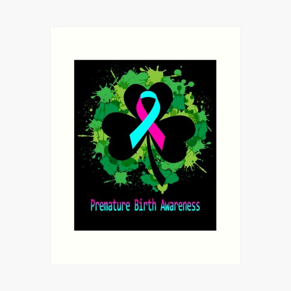 Item preview, Premature Birth Awareness Clover Ribbon Happy Patricks Day Support Premature Birth Warrior Gifts designed and sold by Tammyilaria.