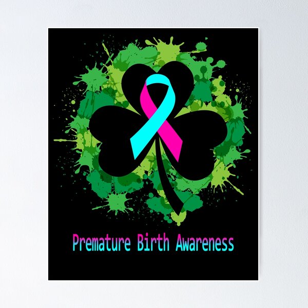 Item preview, Premature Birth Awareness Clover Ribbon Happy Patricks Day Support Premature Birth Warrior Gifts designed and sold by Tammyilaria.