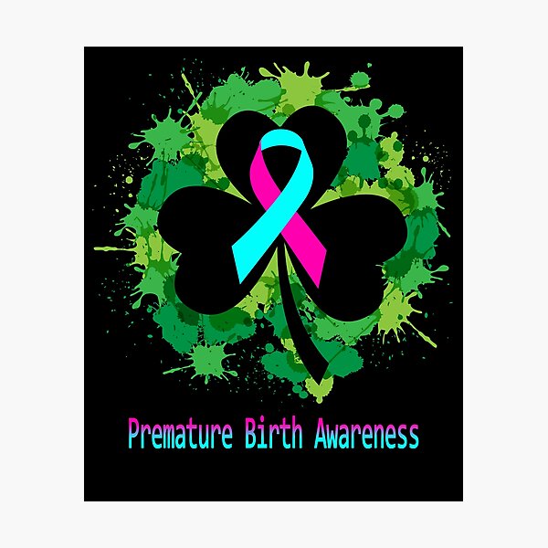 Item preview, Premature Birth Awareness Clover Ribbon Happy Patricks Day Support Premature Birth Warrior Gifts designed and sold by Tammyilaria.