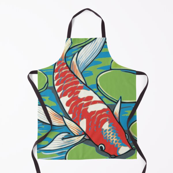 Item preview, Koi Swimming in pond with giant lily pads designed and sold by Nonshape.