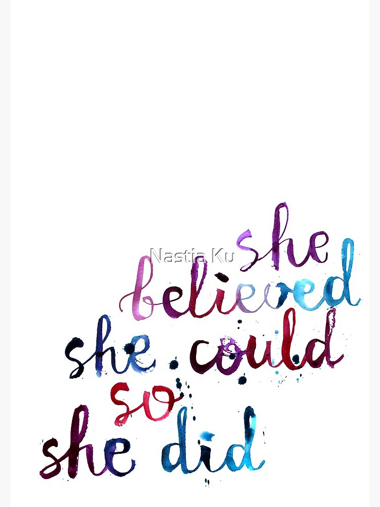 She believed she could so she did by ychty