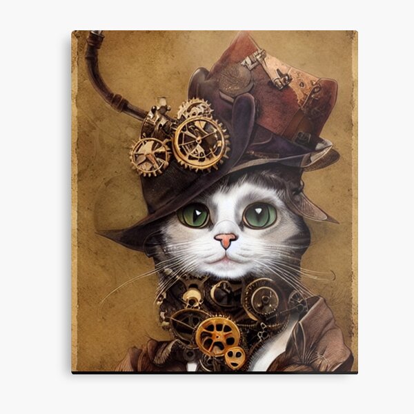 Aperçu de l'œuvre Chat Steampunk fantaisie créée et vendue par HappyDelights.