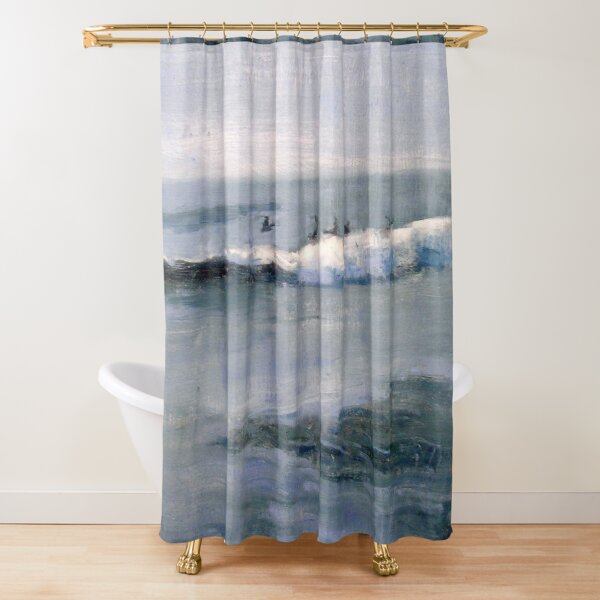 Winter Surf NYC Rockaway Beach Shower Curtain