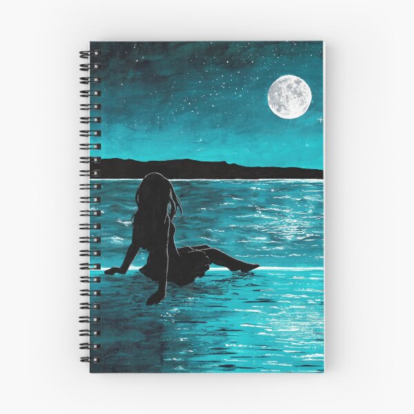 Item preview, Teal Ocean Silhouette Girl Relaxing designed and sold by SSR-art.
