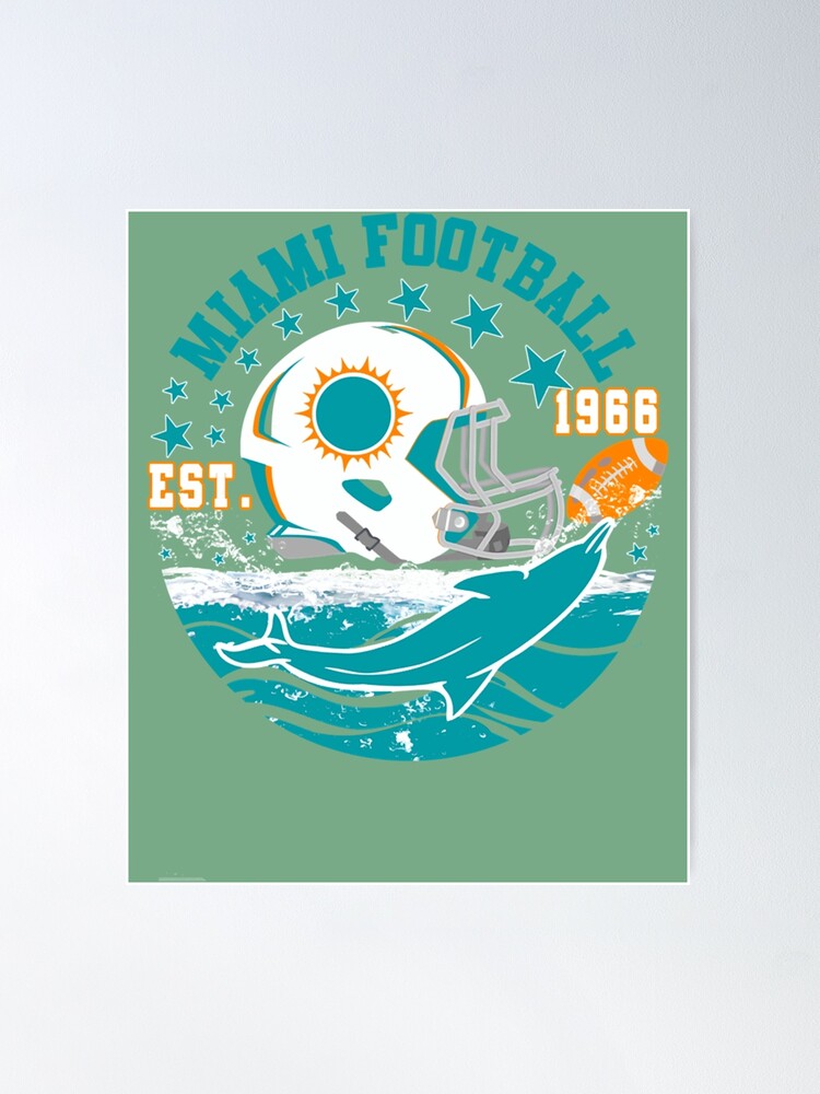 Vintage Miami Sports Football Athletic Novelty Dolphin Retro - Miami  Dolphins - Posters and Art Prints