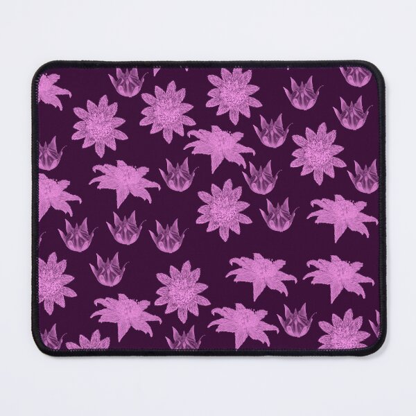 Item preview, Pink Flannel Flower pattern on plum background designed and sold by Kestrelle.
