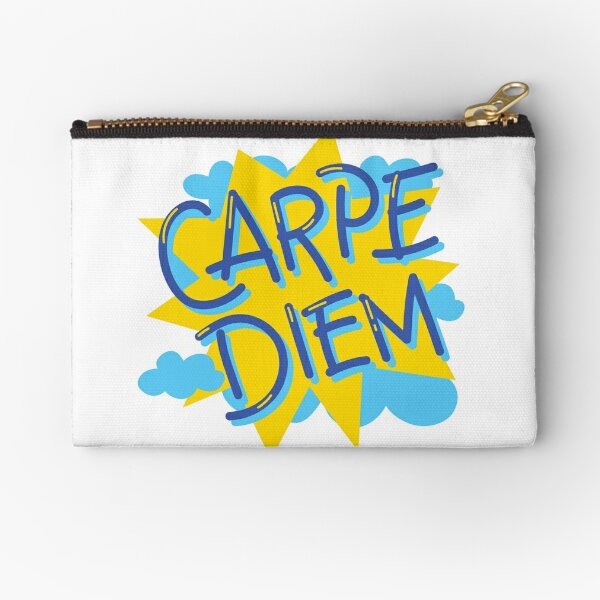 Carpe Diem Zipper Pouches for Sale