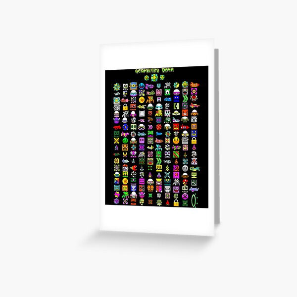 geometry dash difficulty demon faces Greeting Card for Sale by