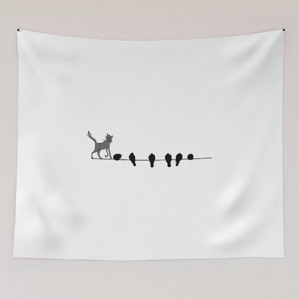 Item preview, CAT AND BIRDS ON HIGHWIRE designed and sold by DomGDesign.