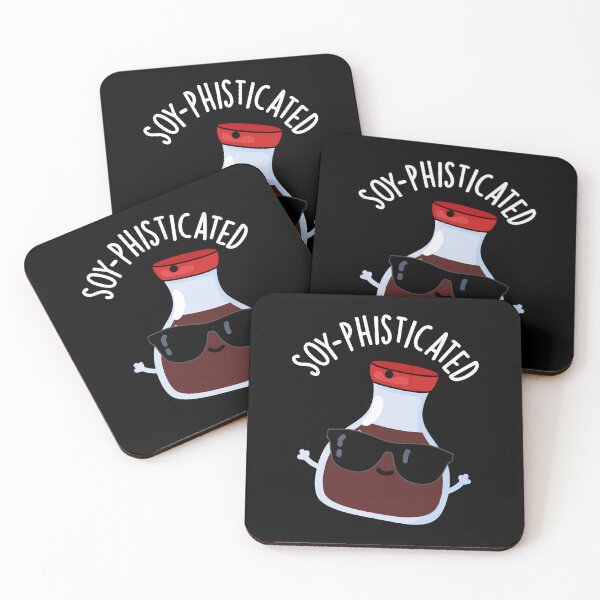 Item preview, Soy-pohisticated Funny Soy Sauce Puns (Dark BG) designed and sold by punnybone.