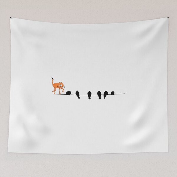 Item preview, CAT AND BIRDS ON HIGHWIRE designed and sold by DomGDesign.
