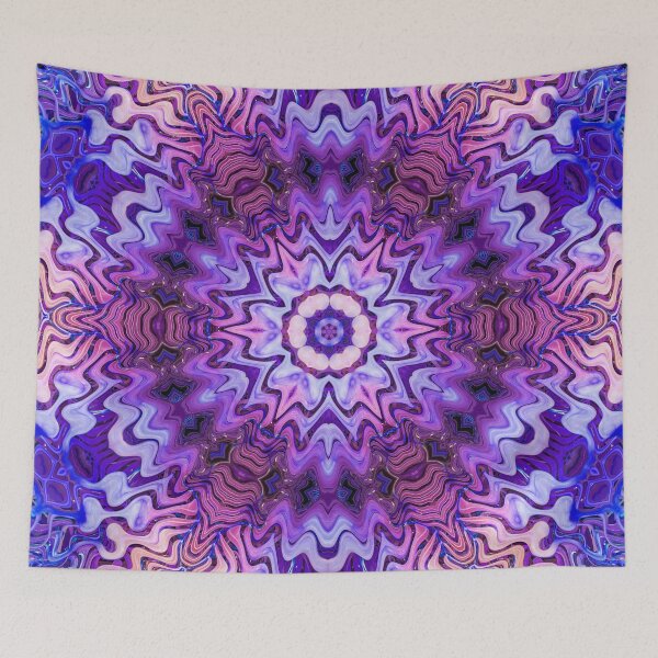 Item preview, Boho Vibes Abstract Mandala Maximalism Hippie Style Eclectic Mix of Blue Lilac Pink Purple 16 of 16 designed and sold by Beachy.