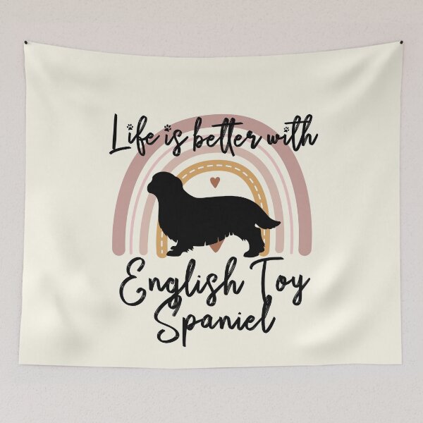 Item preview, English Toy Spaniel Dog Rainbow Aesthetic Boho designed and sold by rafaeltto.