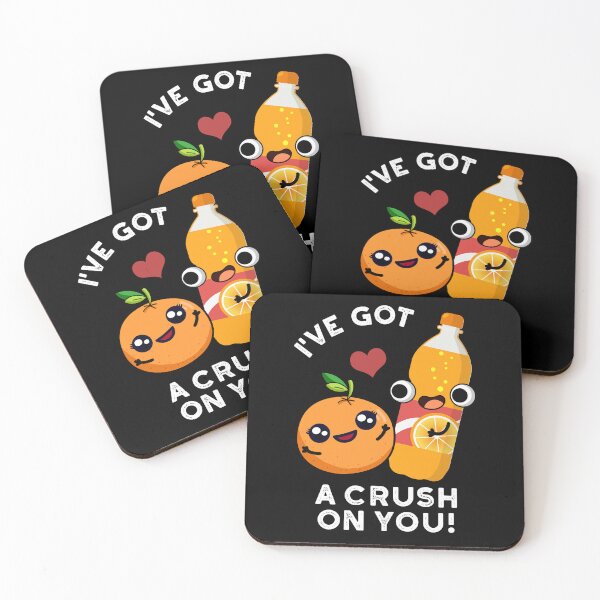 Item preview, I've Got A Crush On You Funny Soda Pop Puns (Dark BG) designed and sold by punnybone.