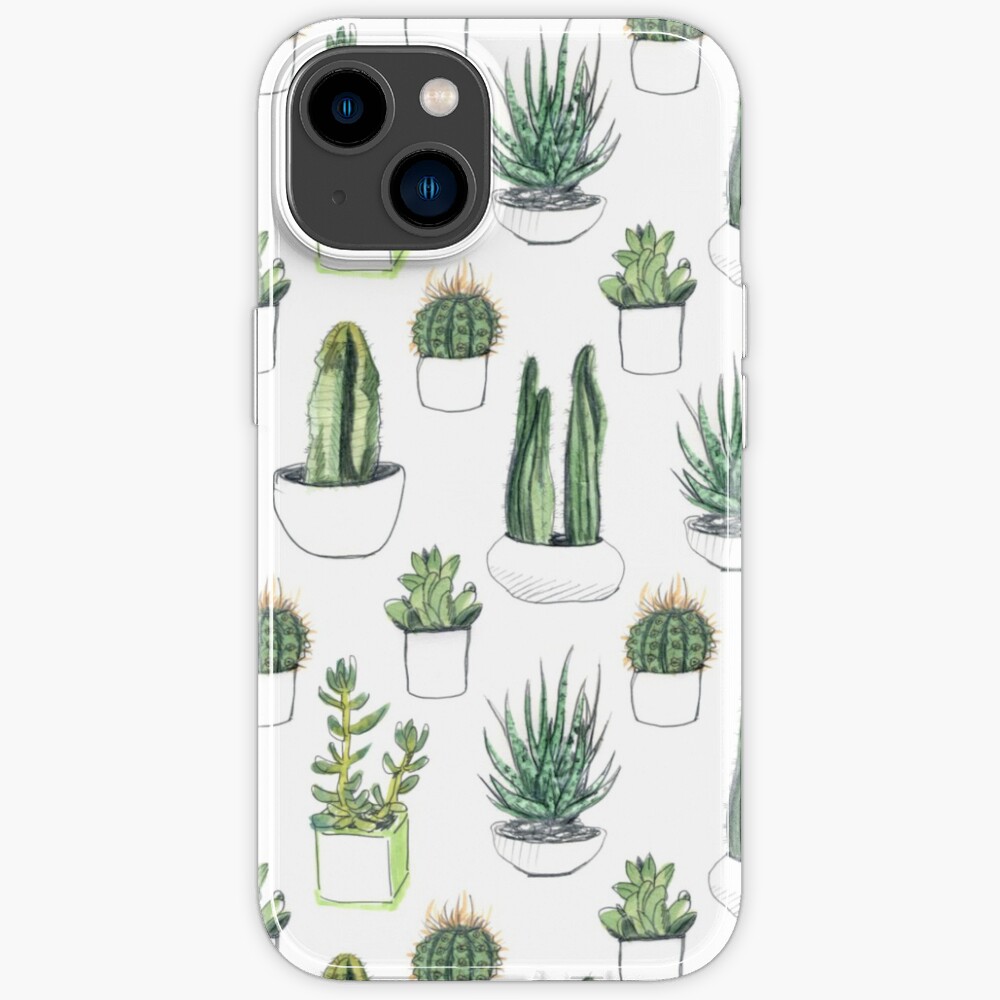 Cactus y suculentas de acuarela Funda de iPhone