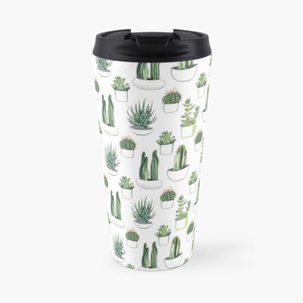 Watercolour cacti & succulents Travel Mug