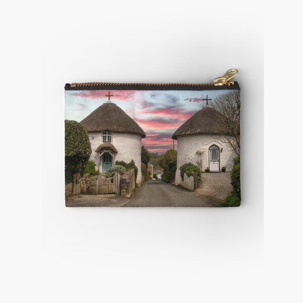 Item preview, Veryan Cornwall  Roundhouses at sunset,thatched cottage designed and sold by kathleenjean.
