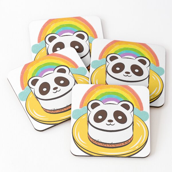 Item preview, Panda Pandastic with Rainbow Cute Panda on Desert designed and sold by blackpanpan.