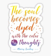 Marcus Aurelius Stoicism Quote - Color of thoughts Sticker