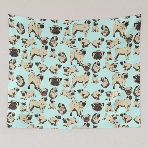 Item preview, pugs doodle pattern designed and sold by FandomizedRose.