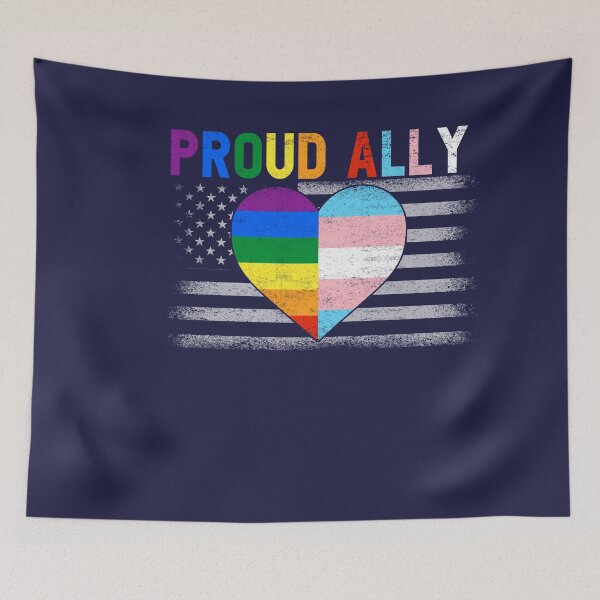 Item preview, Proud Ally LGBTQ Lesbian Gay Bisexual Trans Pan Queer Patriotic Gift designed and sold by Simeon	 Dorelus.