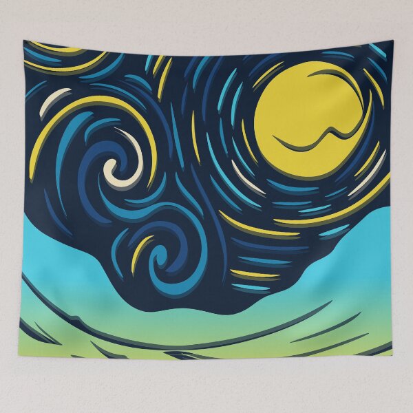 Item preview, Starry Night over the Ocean designed and sold by ArtFactoryAI.