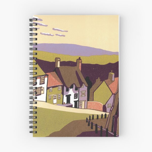 Item preview, Gold Hill - linocut by Francesca Whetnall designed and sold by Cecca-Designs.