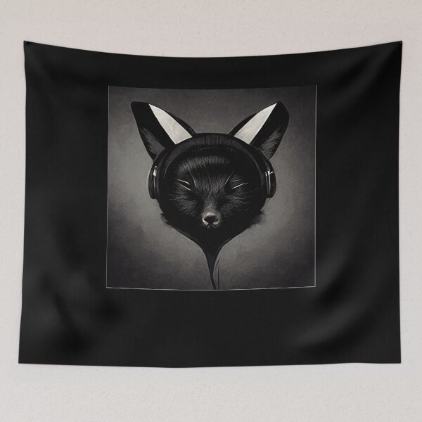Item preview, Fox-with-headphones.-Classic designed and sold by SandraStee89.
