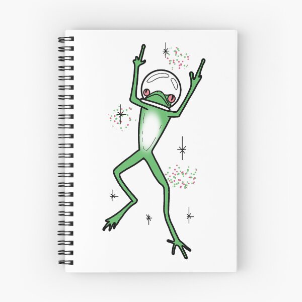 Item preview, green frog astronaut in space giving the finger cute gift designed and sold by AnanasArt.