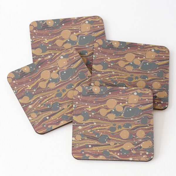 Item preview, Vintage Decorative Paper Fluid Abstract Pattern Rust Brown Ochre designed and sold by kierkegaard.