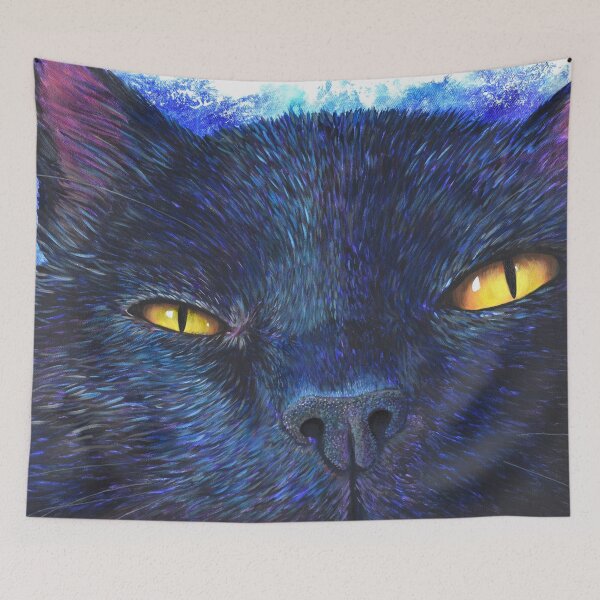 Item preview, Black Cat face - cats eyes designed and sold by Moorcatstudio.