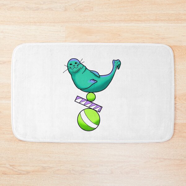 Item preview, Green seal balancing on a stack of balls cute gift designed and sold by AnanasArt.
