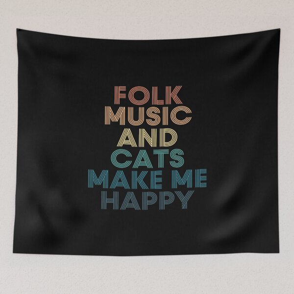 Item preview, Folk music And Cats Make Me Happy designed and sold by kindxinn.