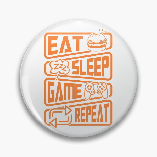 Item preview, Eat Sleep Game Repeat | Gamer quotes designed and sold by RIGHT BRAIN DESIGNS.