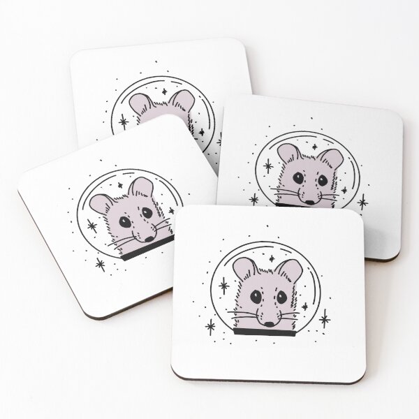 Item preview, grey rat astronaut in space cute gift designed and sold by AnanasArt.