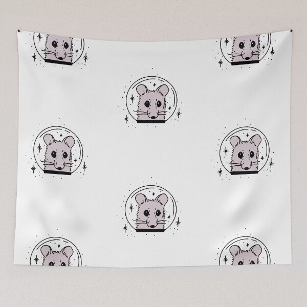 Item preview, grey rat astronaut in space cute gift designed and sold by AnanasArt.