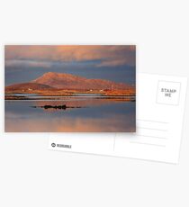 Eaval Sunset Reflection. North Uist. Western Isles. Scotland. Postcards